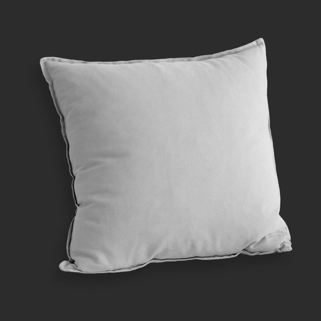 White Square Pillow over Black Surface